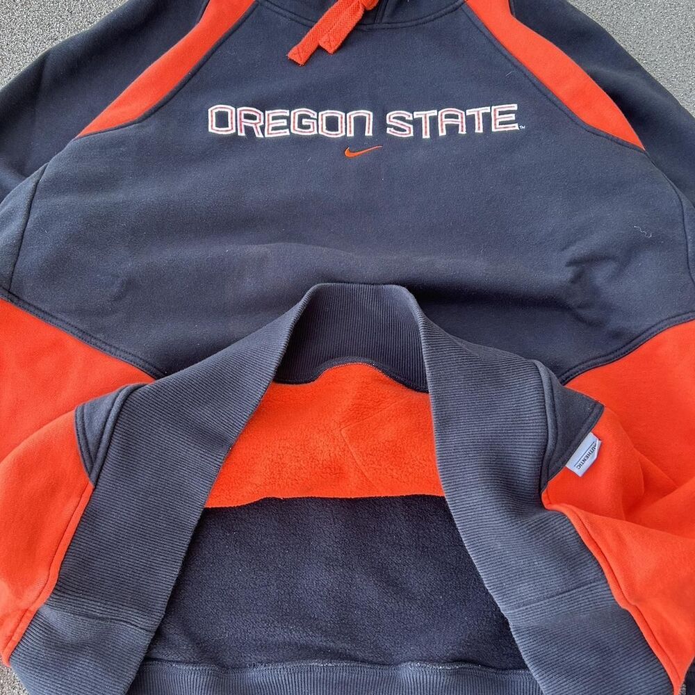 Vintage Y2K Nike Oregon St. Beavers Center Swoosh Hoodie Boxy Oversized Size XL - Picture 6 of 8